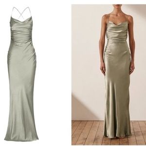 Shona Joy La Lune Lace Back Maxi Dress - Sage